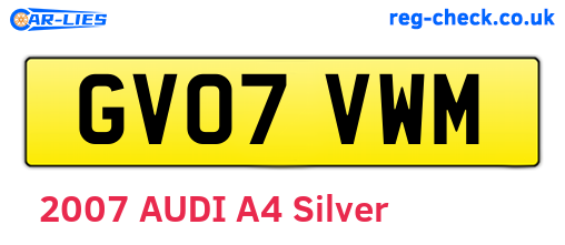 GV07VWM are the vehicle registration plates.