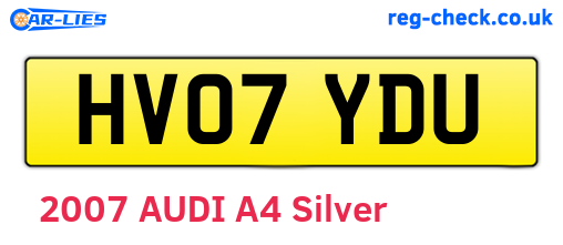 HV07YDU are the vehicle registration plates.