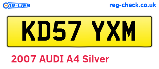 KD57YXM are the vehicle registration plates.