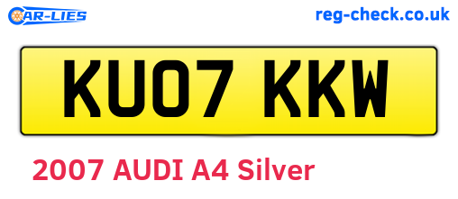 KU07KKW are the vehicle registration plates.
