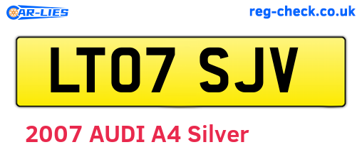 LT07SJV are the vehicle registration plates.
