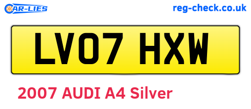 LV07HXW are the vehicle registration plates.