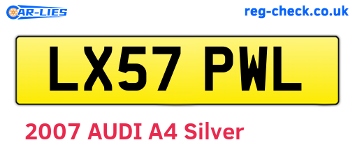 LX57PWL are the vehicle registration plates.