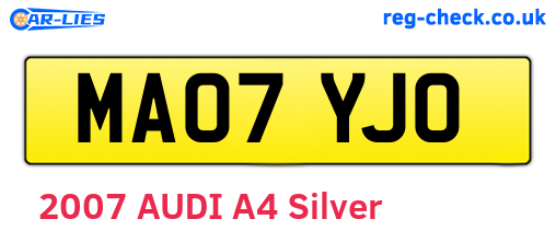 MA07YJO are the vehicle registration plates.