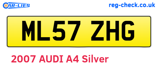 ML57ZHG are the vehicle registration plates.