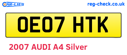 OE07HTK are the vehicle registration plates.