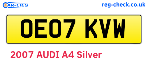 OE07KVW are the vehicle registration plates.