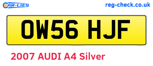 OW56HJF are the vehicle registration plates.