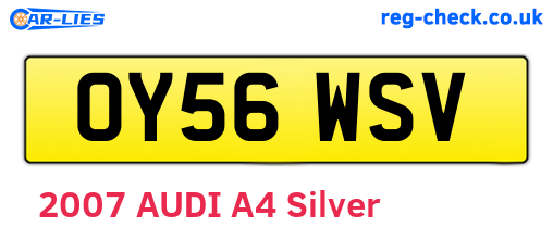 OY56WSV are the vehicle registration plates.