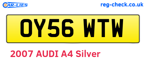 OY56WTW are the vehicle registration plates.