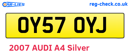 OY57OYJ are the vehicle registration plates.