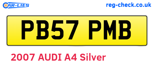 PB57PMB are the vehicle registration plates.