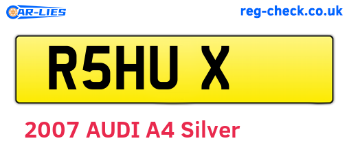 R5HUX are the vehicle registration plates.