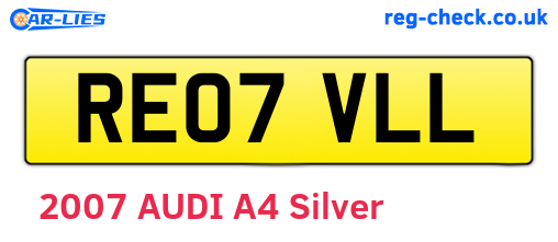 RE07VLL are the vehicle registration plates.