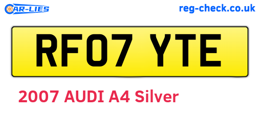RF07YTE are the vehicle registration plates.