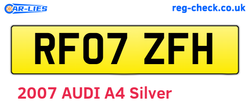 RF07ZFH are the vehicle registration plates.