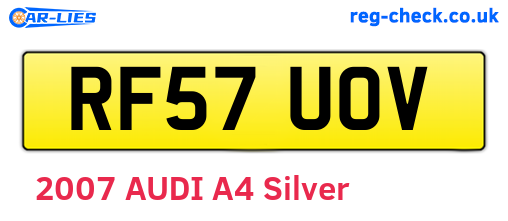 RF57UOV are the vehicle registration plates.