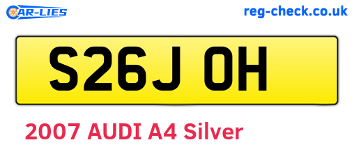 S26JOH are the vehicle registration plates.