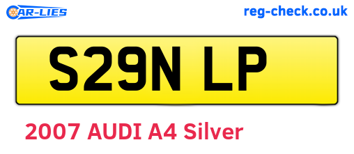 S29NLP are the vehicle registration plates.