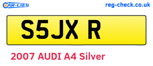 S5JXR are the vehicle registration plates.