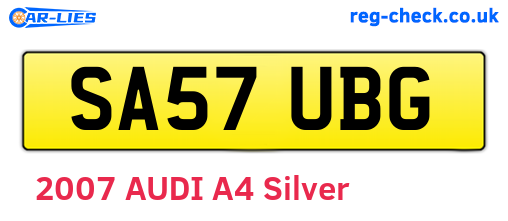 SA57UBG are the vehicle registration plates.