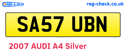 SA57UBN are the vehicle registration plates.