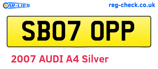 SB07OPP are the vehicle registration plates.