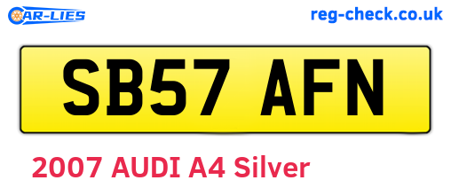 SB57AFN are the vehicle registration plates.