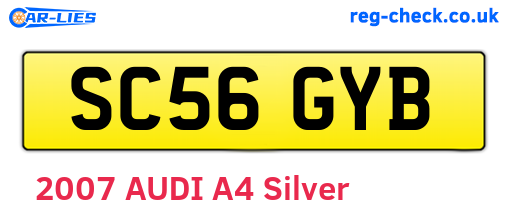 SC56GYB are the vehicle registration plates.