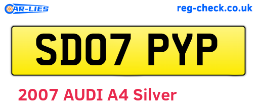 SD07PYP are the vehicle registration plates.