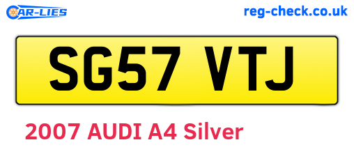 SG57VTJ are the vehicle registration plates.