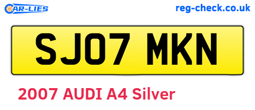 SJ07MKN are the vehicle registration plates.