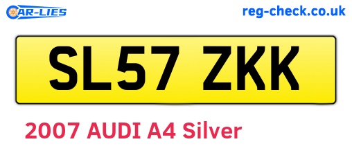 SL57ZKK are the vehicle registration plates.