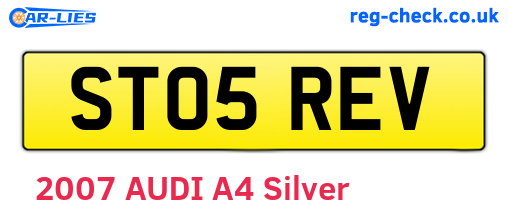 ST05REV are the vehicle registration plates.