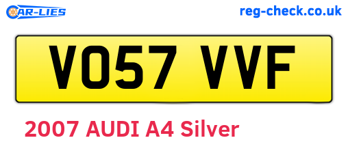 VO57VVF are the vehicle registration plates.