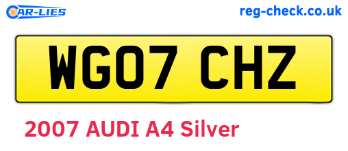 WG07CHZ are the vehicle registration plates.