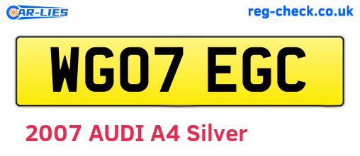 WG07EGC are the vehicle registration plates.