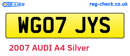 WG07JYS are the vehicle registration plates.