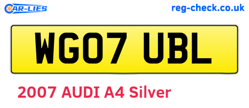 WG07UBL are the vehicle registration plates.
