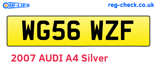WG56WZF are the vehicle registration plates.