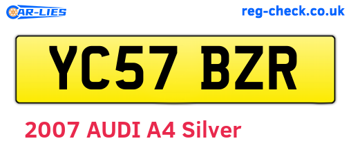 YC57BZR are the vehicle registration plates.