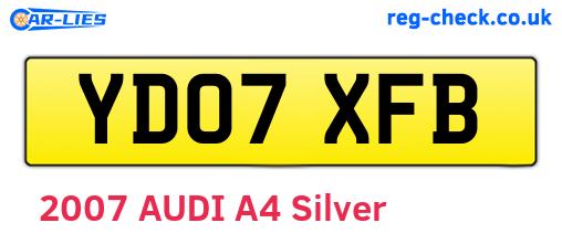 YD07XFB are the vehicle registration plates.