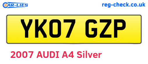 YK07GZP are the vehicle registration plates.