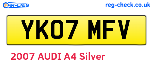 YK07MFV are the vehicle registration plates.