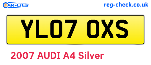 YL07OXS are the vehicle registration plates.