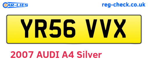 YR56VVX are the vehicle registration plates.
