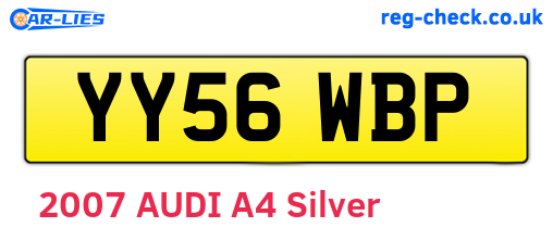 YY56WBP are the vehicle registration plates.