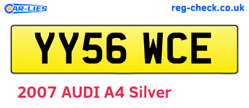 YY56WCE are the vehicle registration plates.