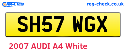 SH57WGX are the vehicle registration plates.