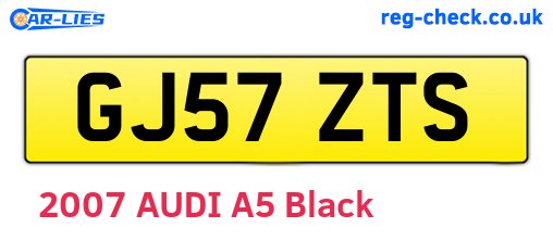 GJ57ZTS are the vehicle registration plates.